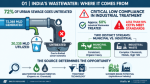 wastewater in India India wastewater treatment wastewater recycling India water recycling India urban sewage India industrial wastewater India wastewater management India sewage treatment India STP India ETP India CETP India water reuse India industrial effluent treatment wastewater treatment infrastructure India water recycling series