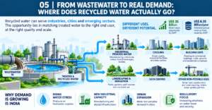 India water recycling Wastewater recycling in India Water reuse in India Industrial wastewater treatment Treated wastewater reuse Industrial water recycling Water recycling market in India Wastewater treatment technology Recycled water applications Water reuse infrastructure Water technology companies in India Industrial water reuse technology Water recycling investment opportunities Wastewater treatment market India Water technology market entry India